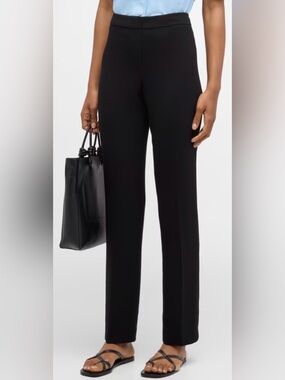 Lafayette 148 New York Barrow Black Slim Straight Leg Pants Size 10